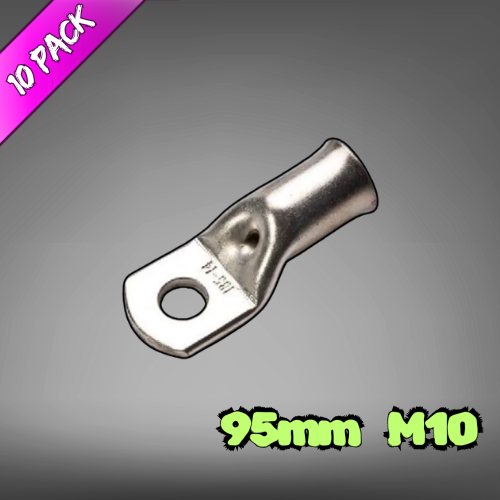 Copper Tube Lug For 95mm² Cable M10 Stud - 10 Pack
