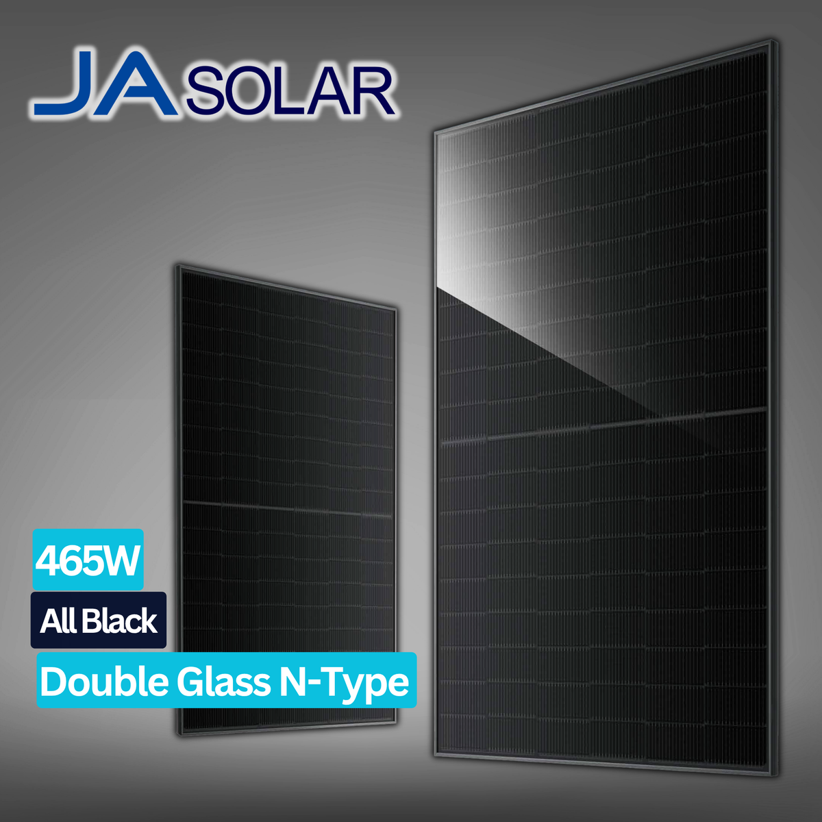 465W N-type Double Glass Monofacial Traceable LR All Black with MC4