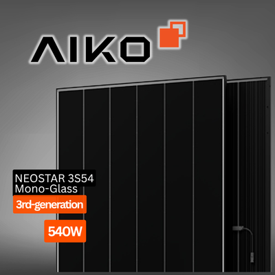 540W Aiko Neostar 3P+ | Double Glass BiFacial Solar Panel – Gen 3