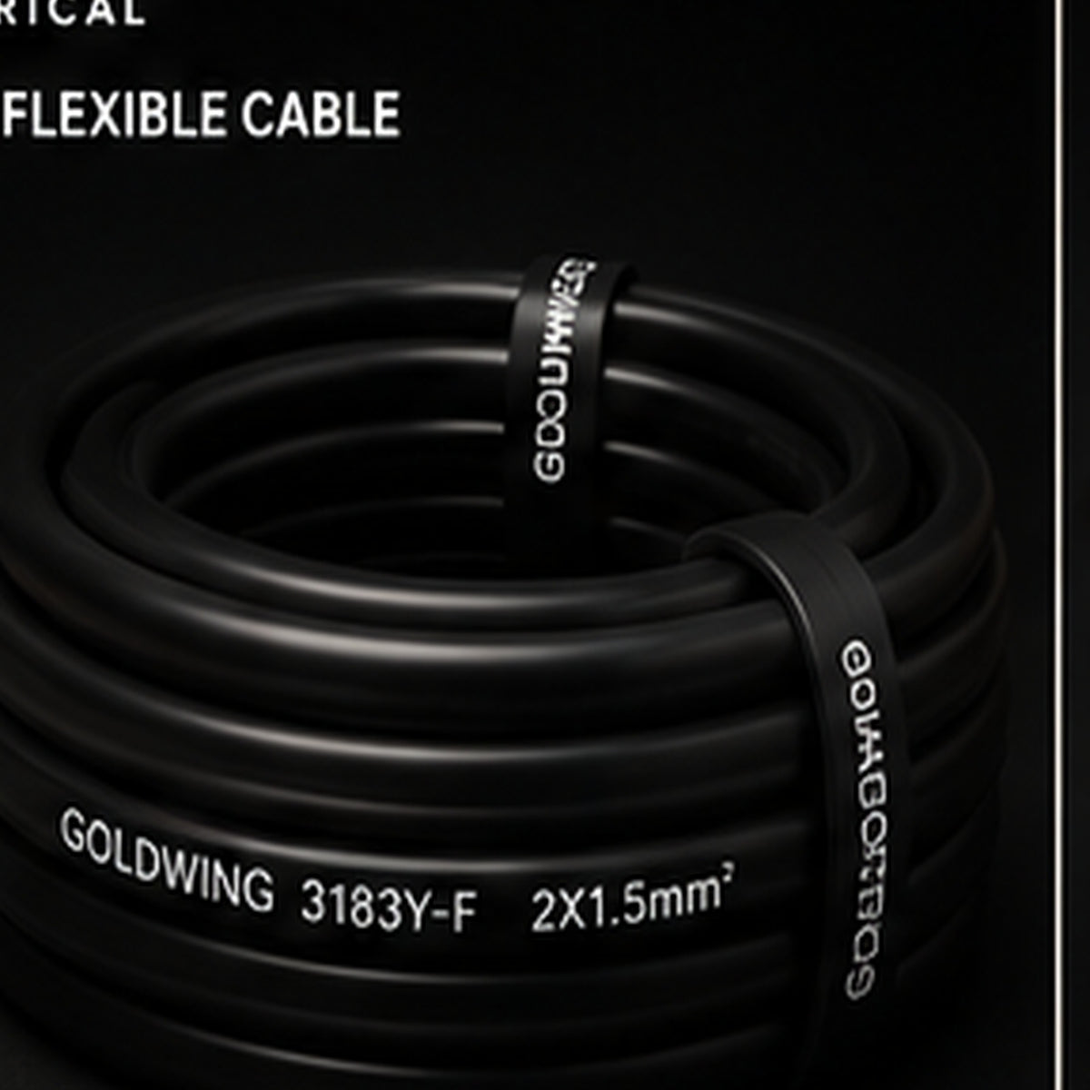 Goldwing PVC flex black 2 core 50m full-frame product image