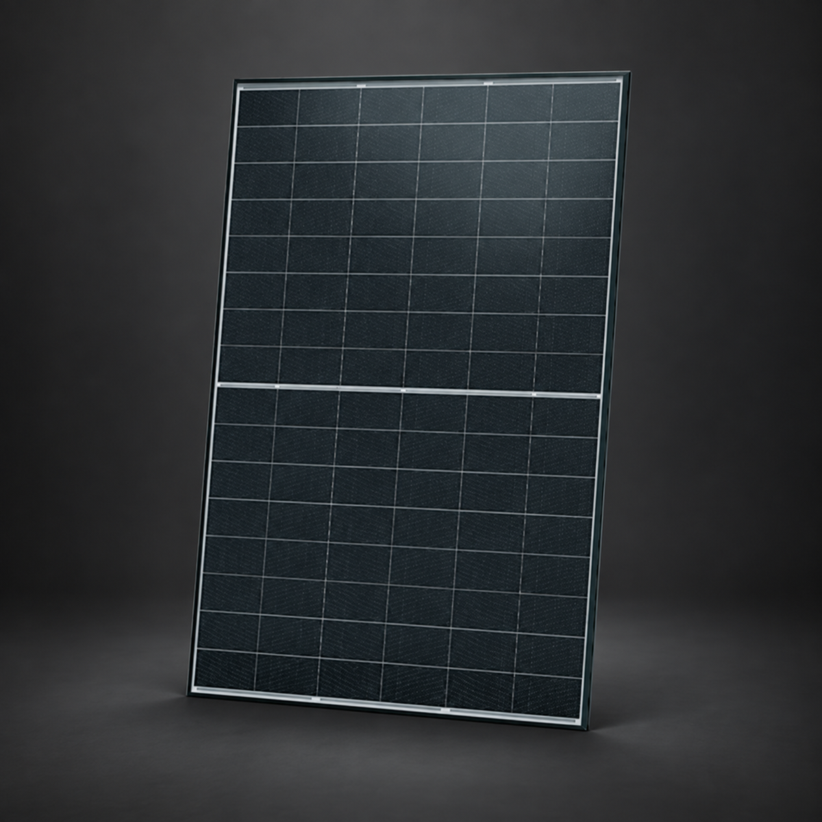 Jinko 460W dual-glass solar panel on a dark studio background