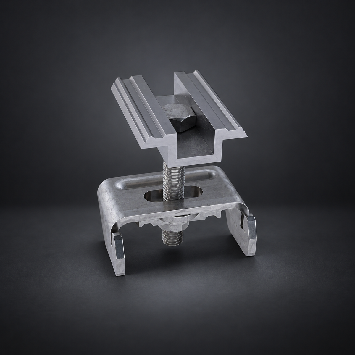 Solarport Mid Clamps -Hex Bolt on a dark studio background