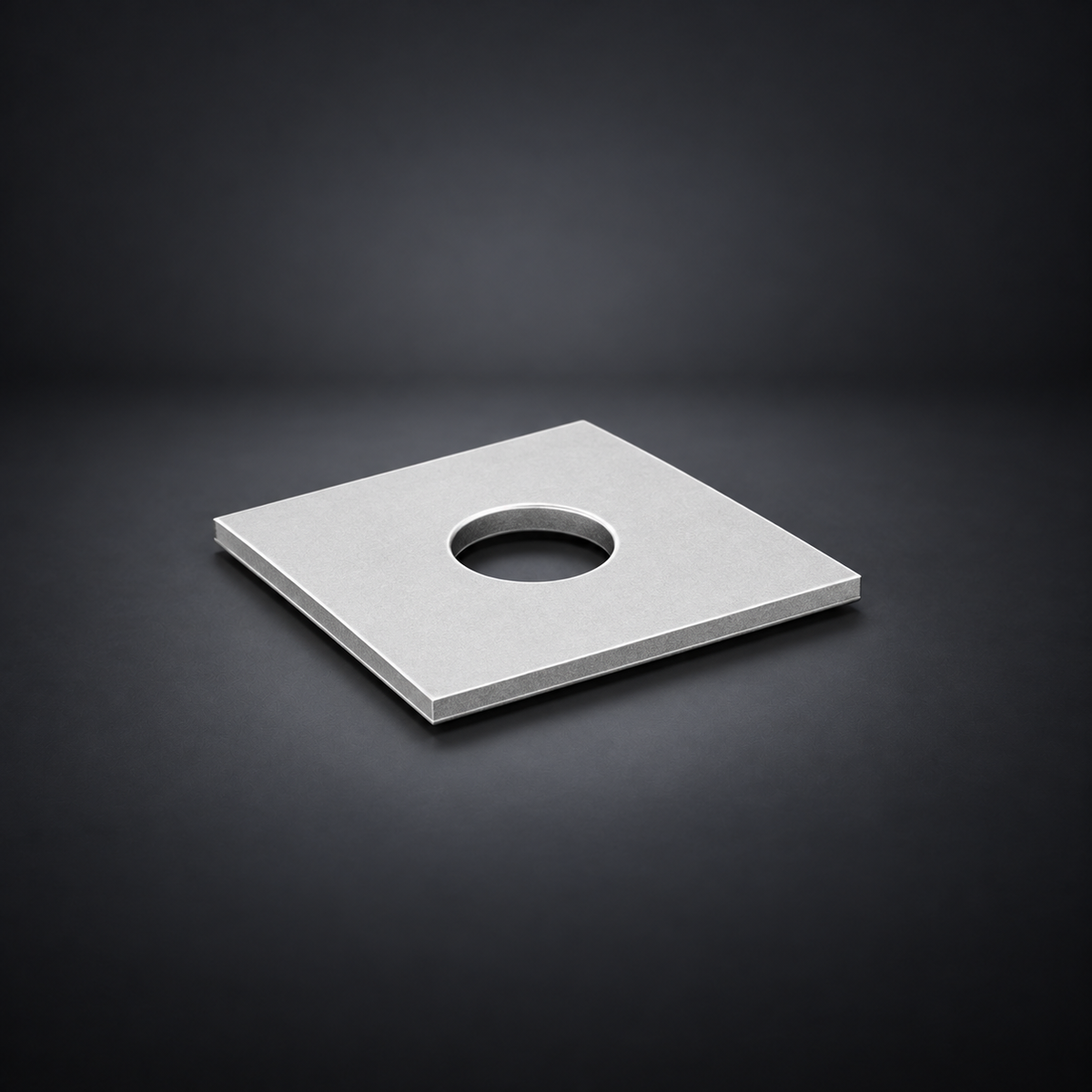 Solarport GM Square Plate Washer - M12 on a dark studio background
