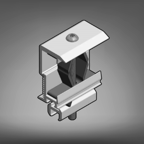 Van Der Valk Aluminium End Panel Clamp for Aluminium Profile 28-50mm