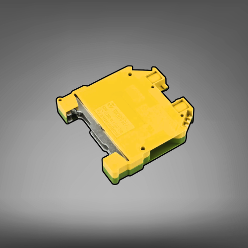 10mm Earth DIN Rail Terminal Green / Yellow