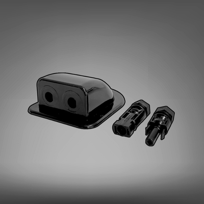Double Cable Entry Gland With MC4 Compatible Connectors - Black
