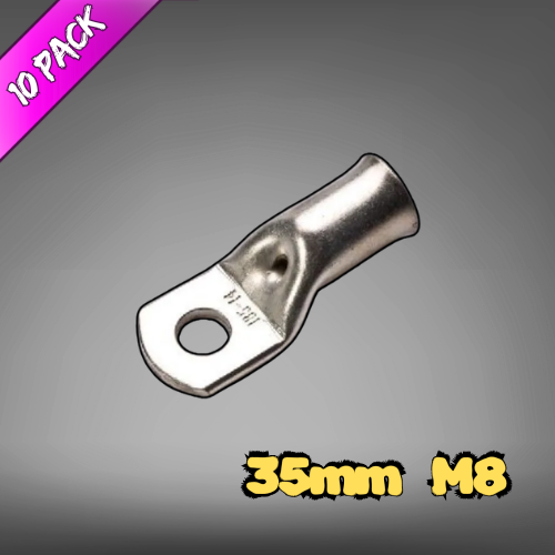 Copper Tube Lug For 35mm² Cable M8 Stud  - 10 Pack
