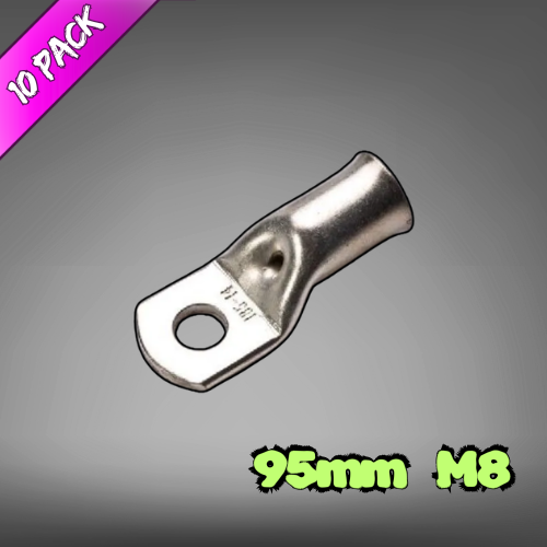Copper Tube Lug For 95mm² Cable M8 Stud - 10 Pack