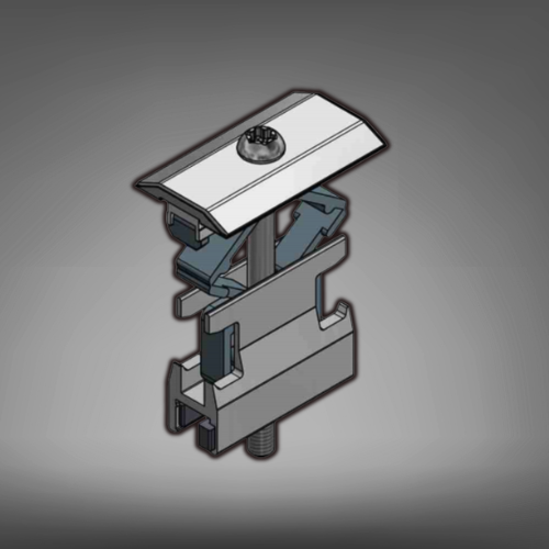 Van Der Valk  Aluminium Mid Panel Clamp for Aluminium Profile 28-50mm