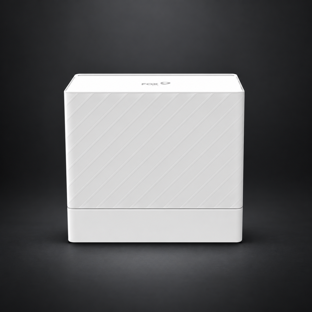 Fox ESS PQ1 5kW hybrid inverter on a dark studio background