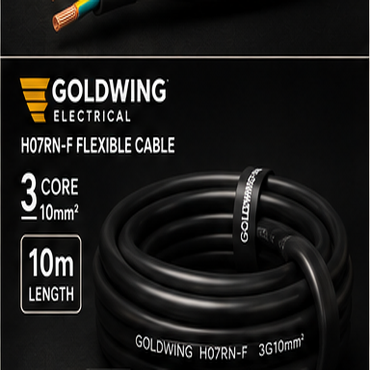 Goldwing H07RN-F 10mm² 3 core 10m full-frame product image