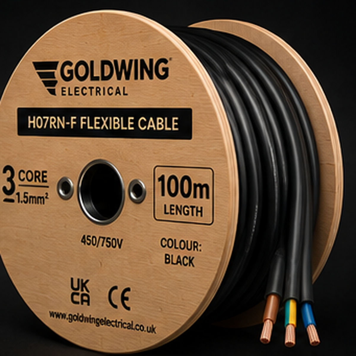 Goldwing H07RN-F 1.5mm² 3 core 100m full-frame product image