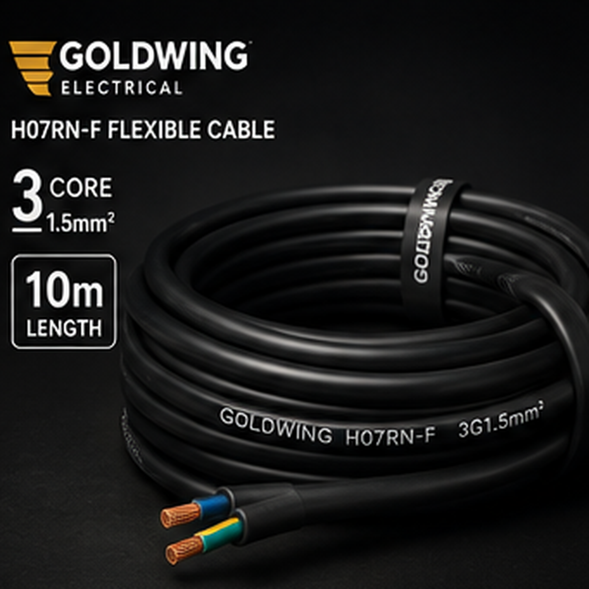 Goldwing H07RN-F 1.5mm² 3 core 10m full-frame product image