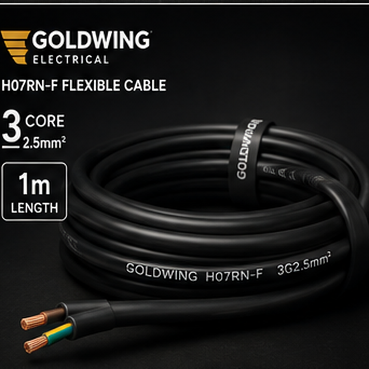 Goldwing H07RN-F 2.5mm² 3 core 1m full-frame product image