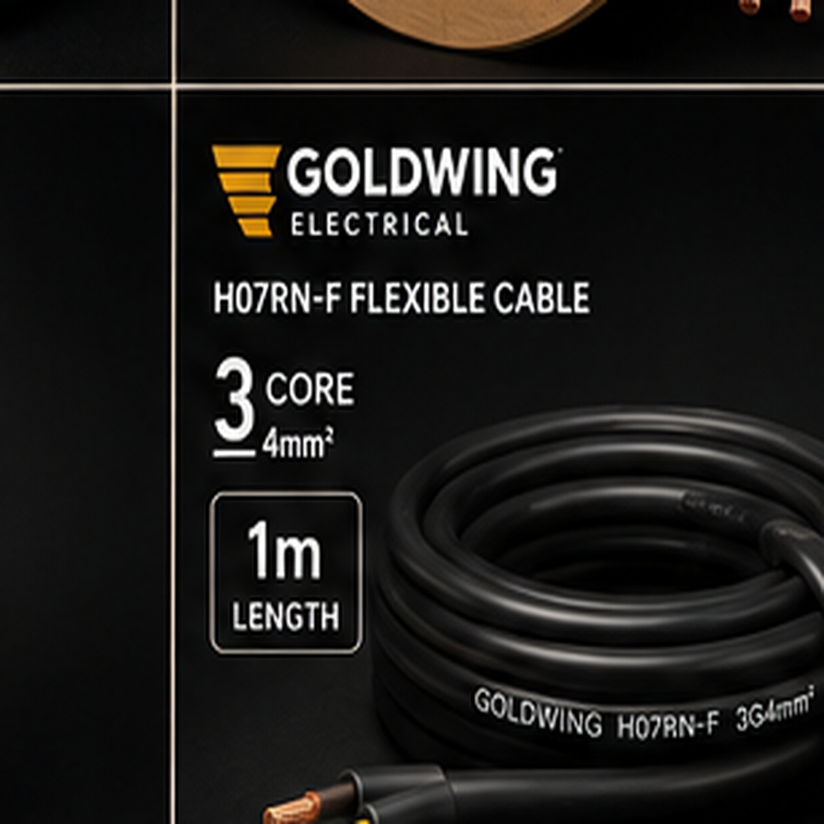 Goldwing H07RN-F 4mm² 3 core 1m full-frame product image