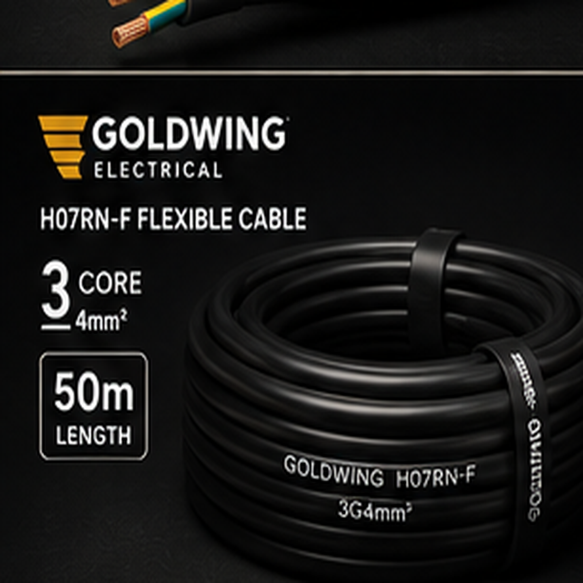 Goldwing H07RN-F 4mm² 3 core 50m full-frame product image