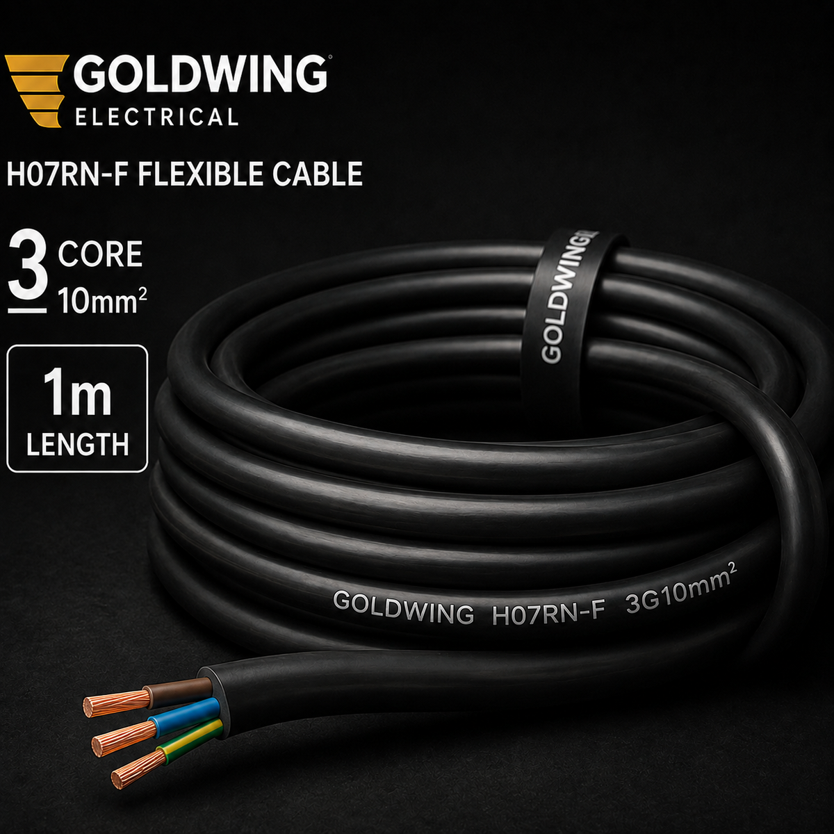 Goldwing H07RN-F 6mm² 3 core 10m full-frame product image