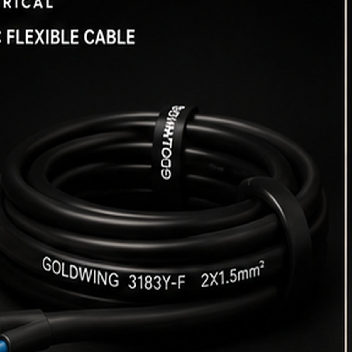 Goldwing PVC flex black 2 core 1m full-frame product image
