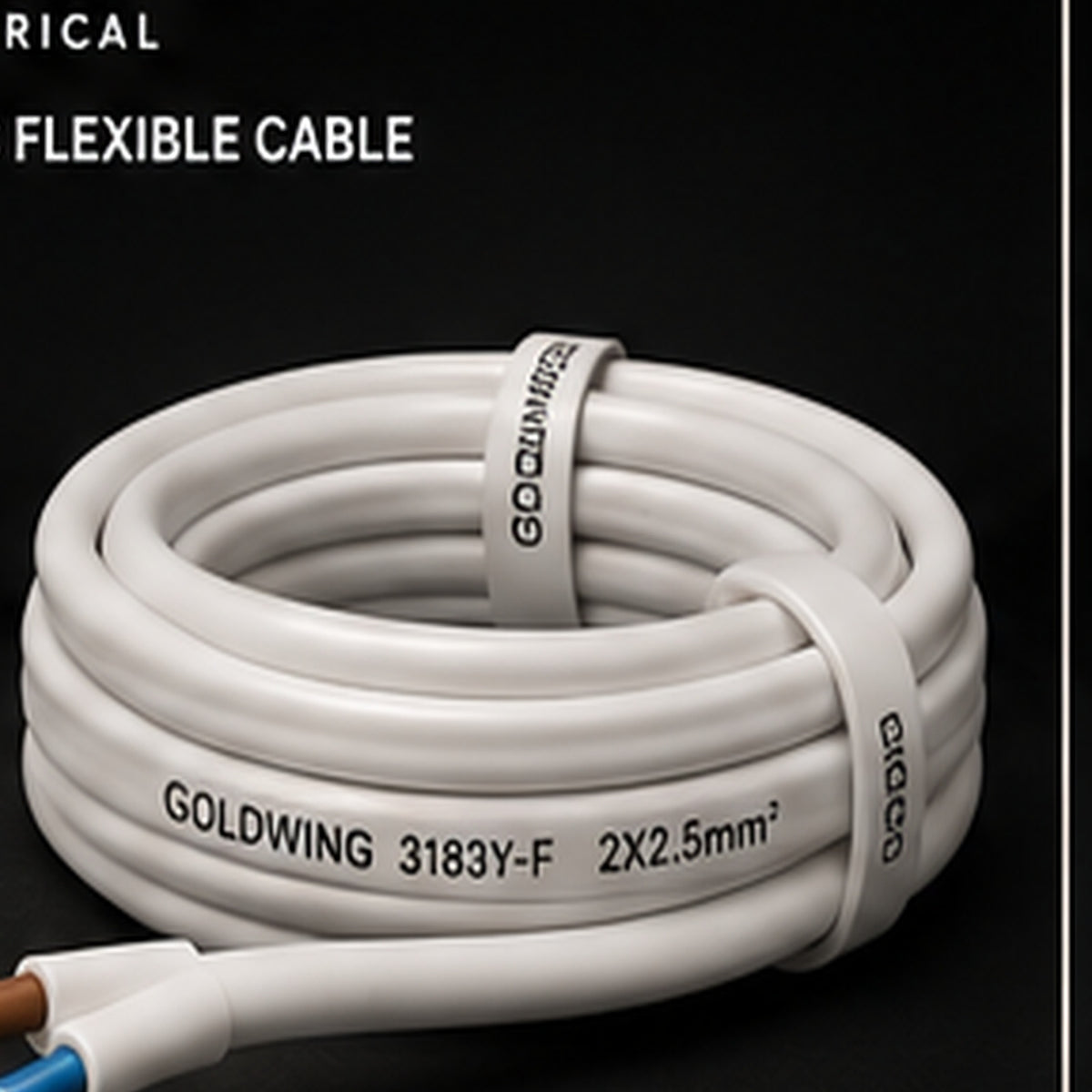 Goldwing PVC flex white 2 core 10m full-frame product image