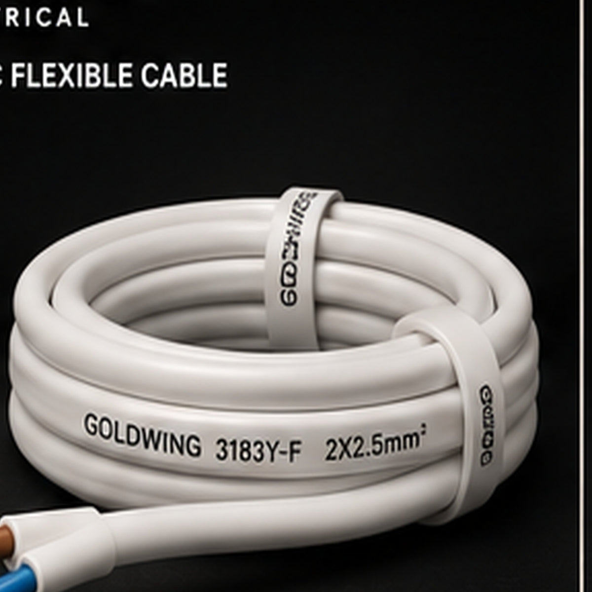 Goldwing PVC flex white 2 core 1m full-frame product image