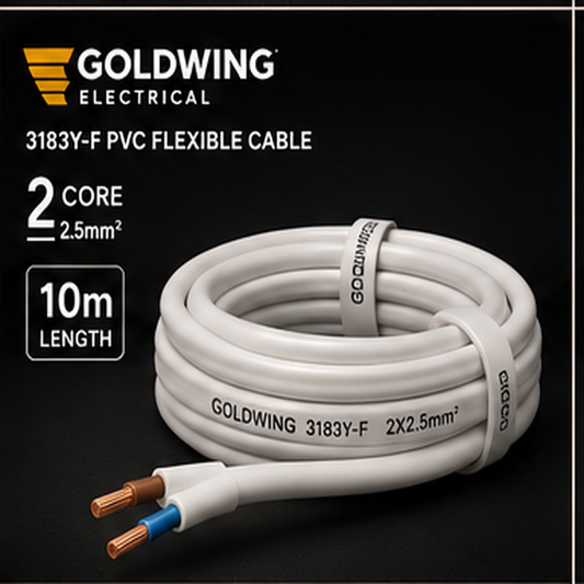 Goldwing 3182Y PVC flex white 2 core 2.5mm² 10m full-frame product image
