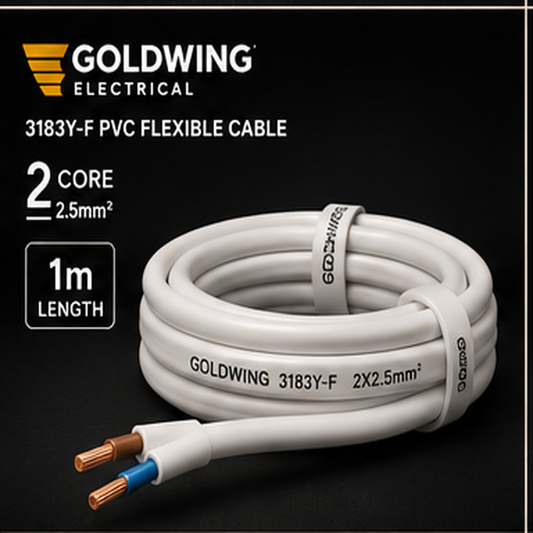 Goldwing 3182Y PVC flex white 2 core 2.5mm² 1m full-frame product image