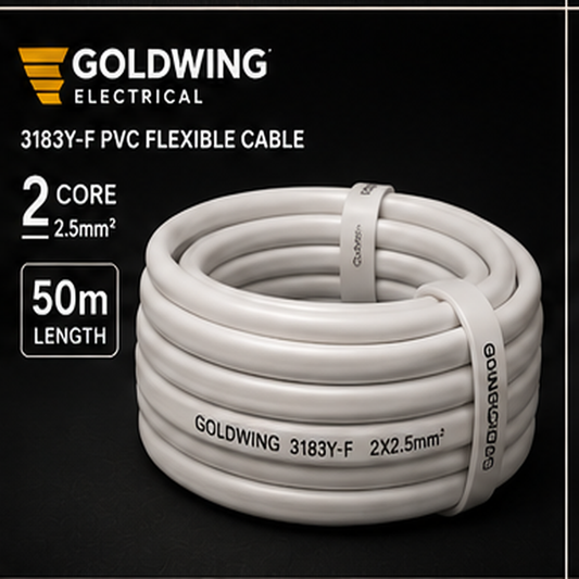 Goldwing 3182Y PVC flex white 2 core 2.5mm² 50m full-frame product image
