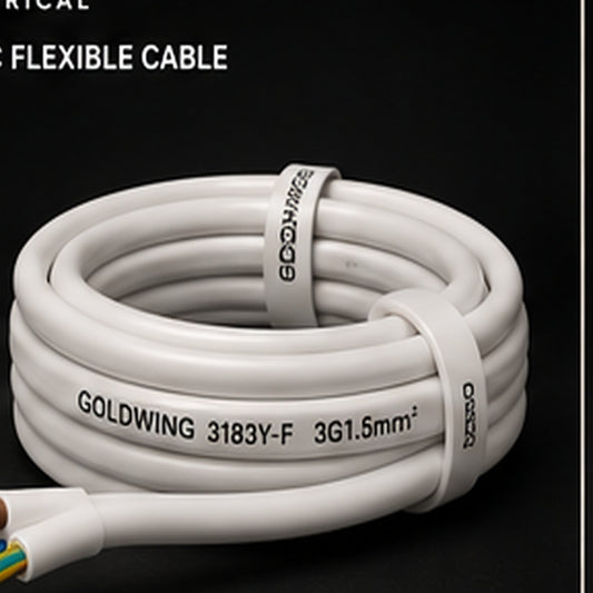 Goldwing PVC flex white 3 core 1m full-frame product image