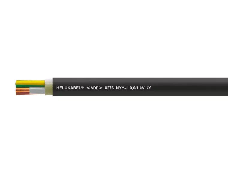 Helukabel NYY-J 3 Core 4mm², Black AC Cable 0.6/1kV Inverter Cable