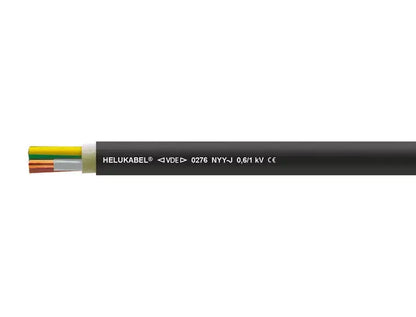 Helukabel NYY-J 3 Core 4mm², Black AC Cable 0.6/1kV Inverter Cable