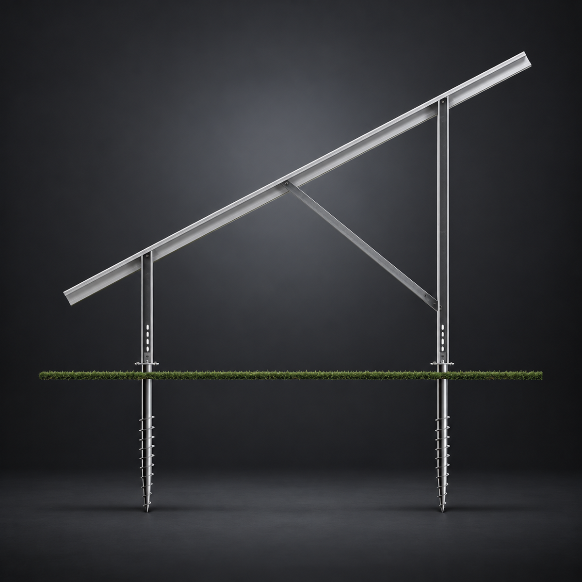 Solarport Ground Screw Foundation Package-BTO on a dark studio background